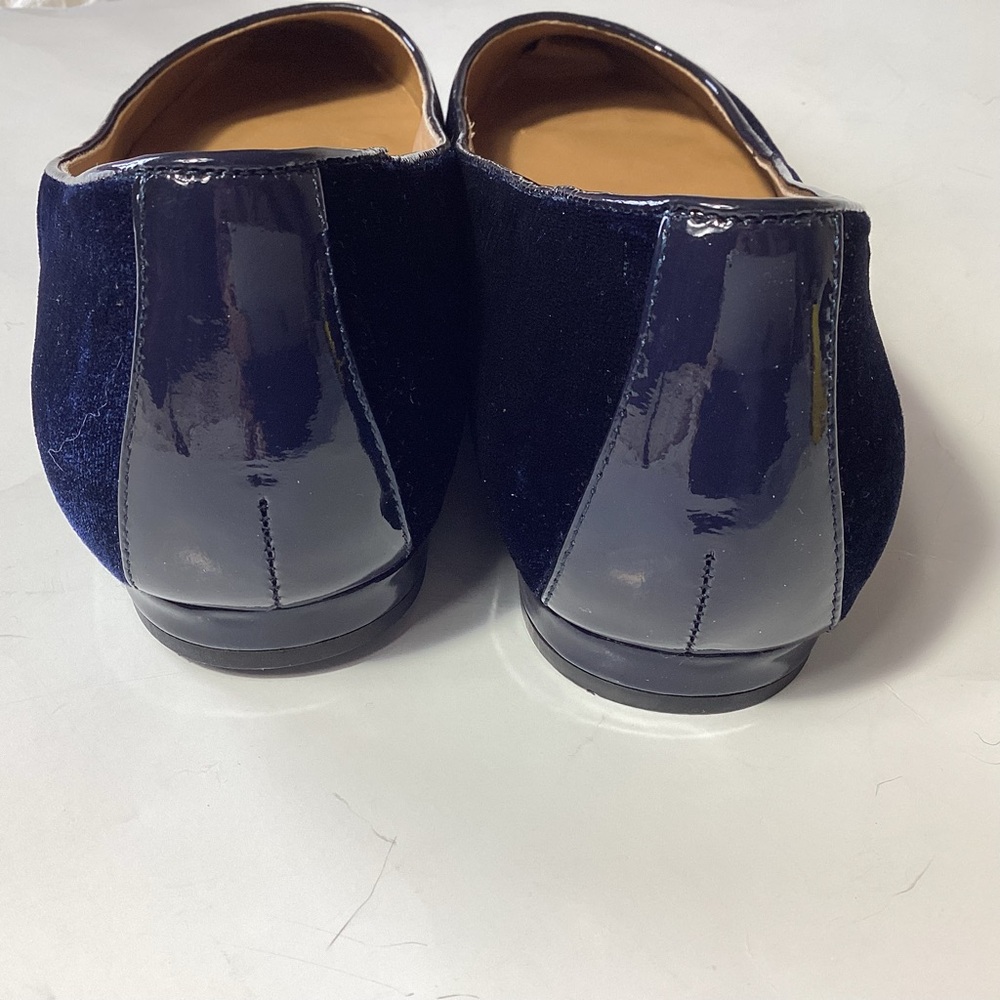 Talbots Navy Blue Velvet & Leather Cap Toe Flats Size 11M - Picture 7 of 12